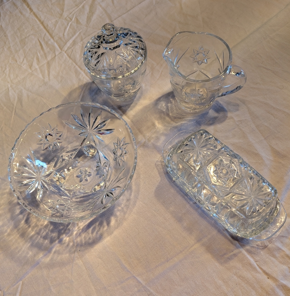2/90$ Vintage Clear Crystal Serveware Set